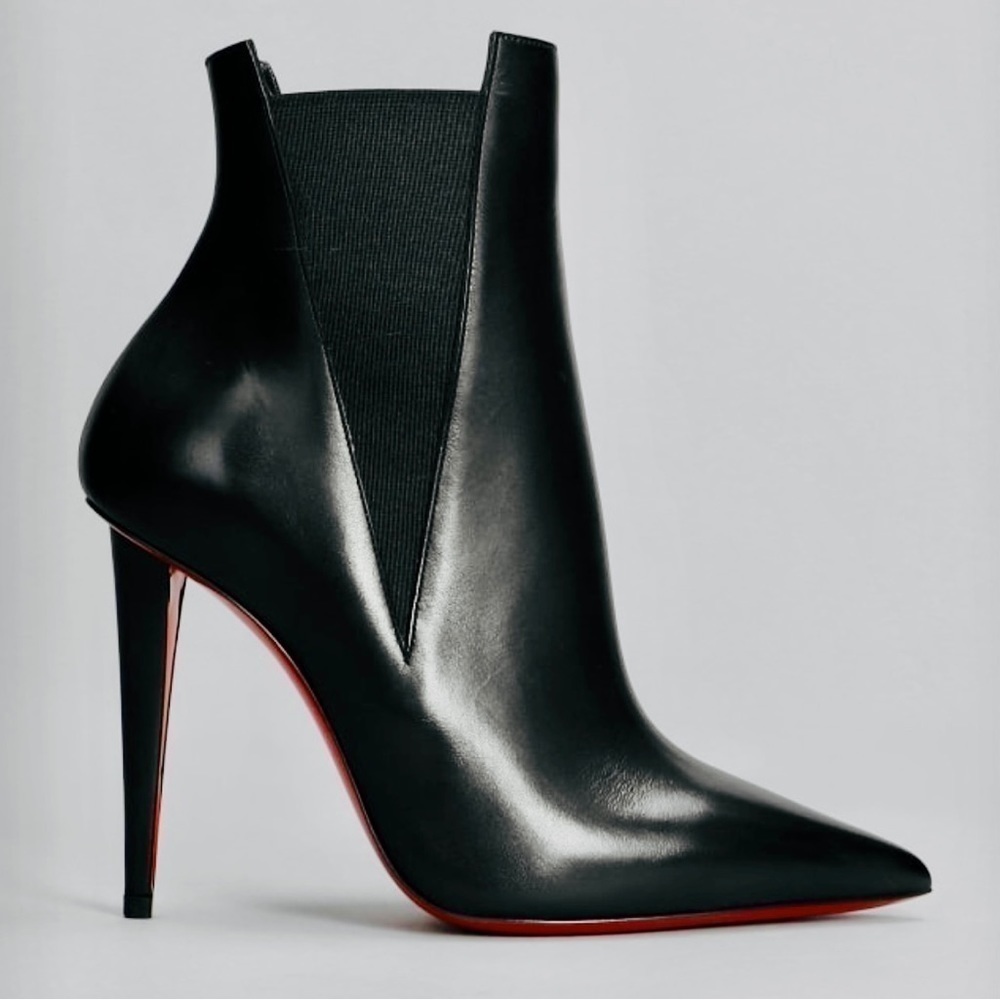 CHRISTIAN Louboutin Astribootie. 100mm. Black calf leather. EU37, 100% authentic - Picture 6 of 10